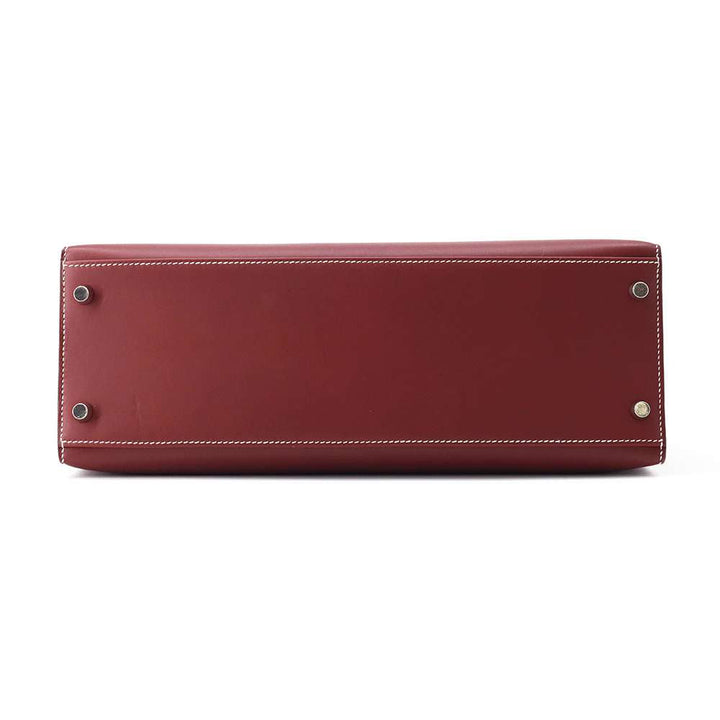 HERMES Kelly Sellier Rouge H Chamonix Leather Size 32