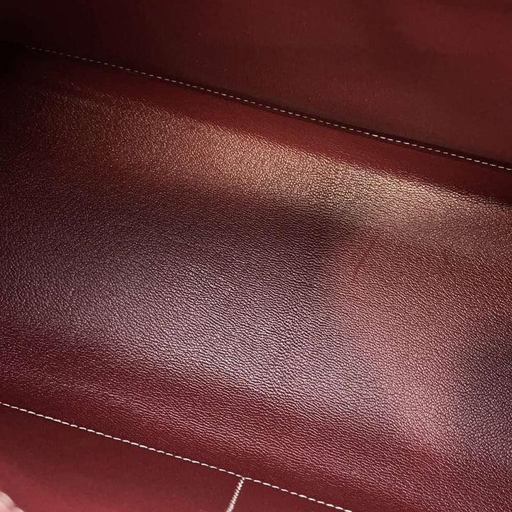 HERMES Kelly Sellier Rouge H Chamonix Leather Size 32