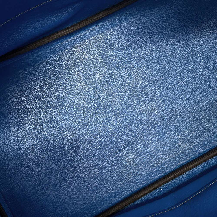 HERMES Birkin Blue france Evercalf Leather Vibrato Size 35