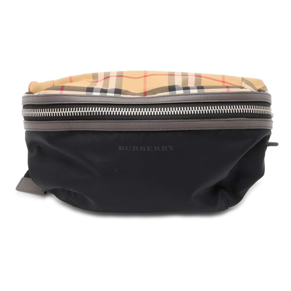 BURBERRY Vintage Check Waist Bag Black/Beige 8005416 Nylon Leather