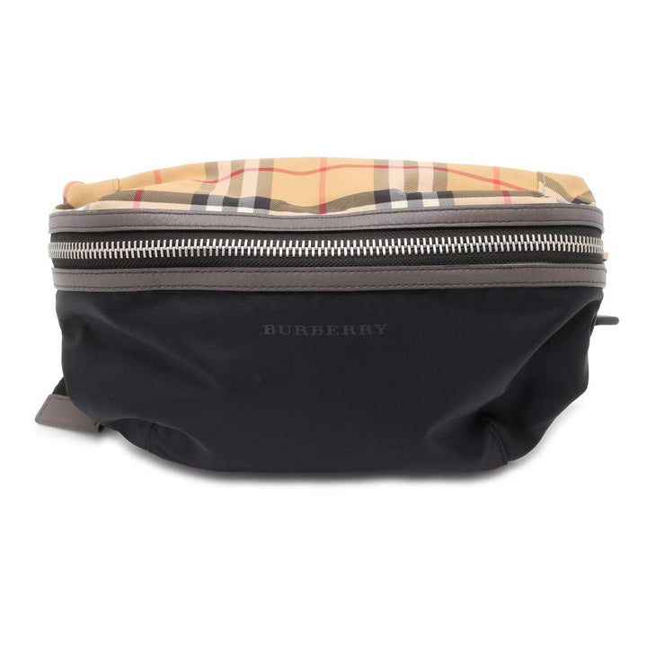 BURBERRY Vintage Check Waist Bag Black/Beige 8005416 Nylon Leather