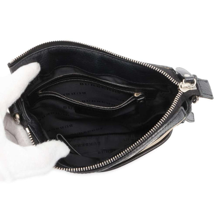 BURBERRY Nova Check Shoulder Bag Black/Beige Nylon Leather