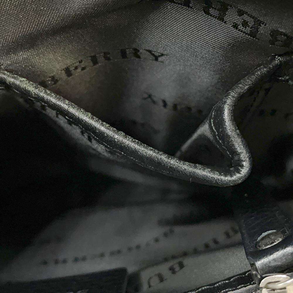BURBERRY Nova Check Shoulder Bag Black/Beige Nylon Leather
