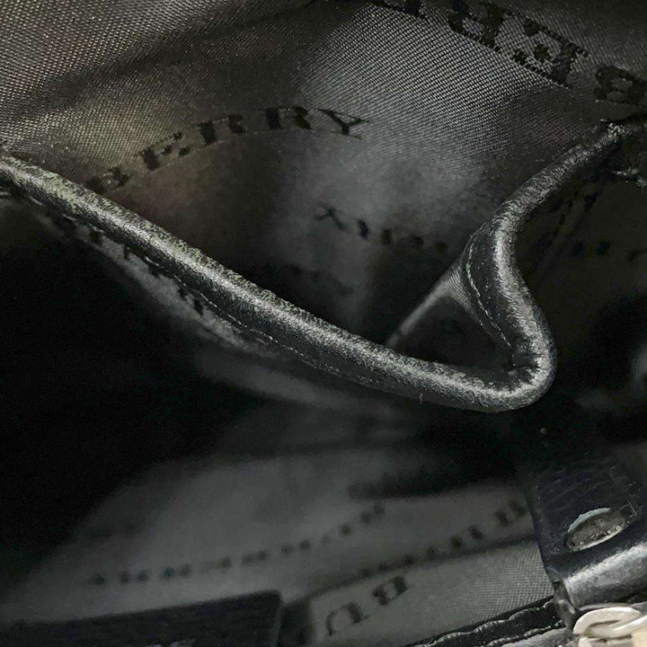 BURBERRY Nova Check Shoulder Bag Black/Beige Nylon Leather