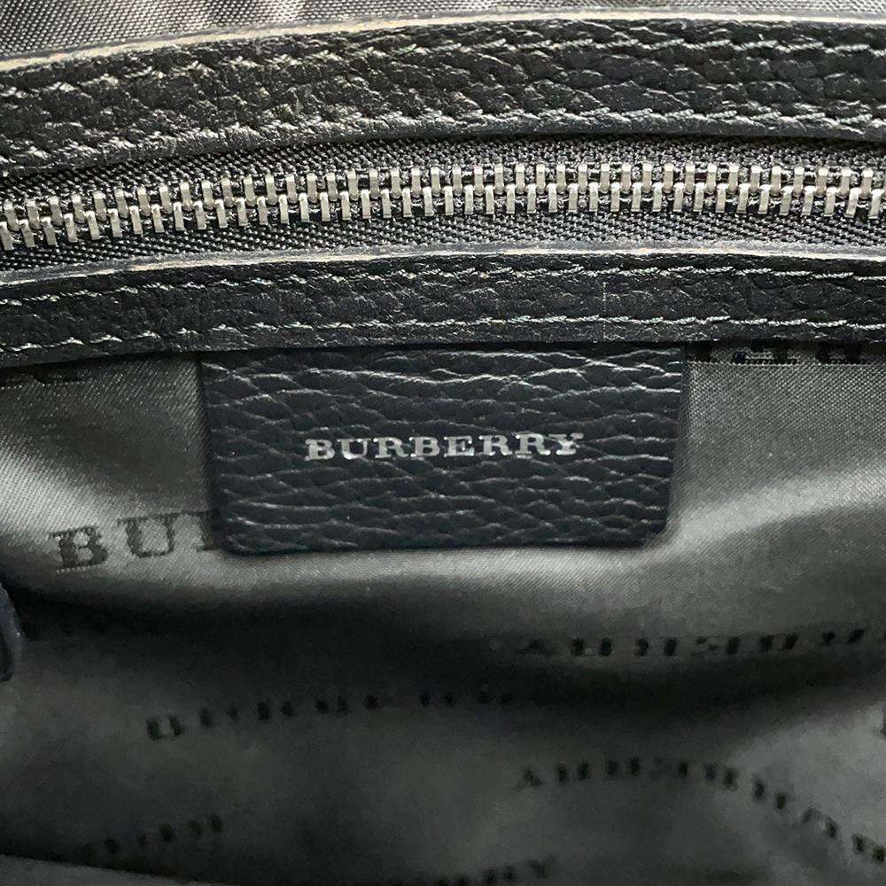 BURBERRY Nova Check Shoulder Bag Black/Beige Nylon Leather