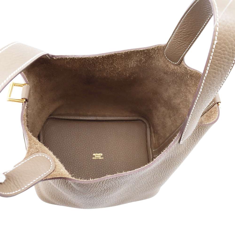 HERMES Picotin Lock Etoupe Taurillon Clemence Size PM