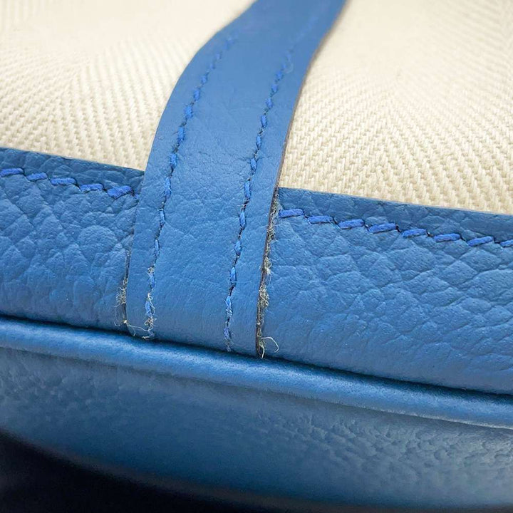 HERMES Garden Party Colvert Toile Chevrons Negonda Leather Size TPM