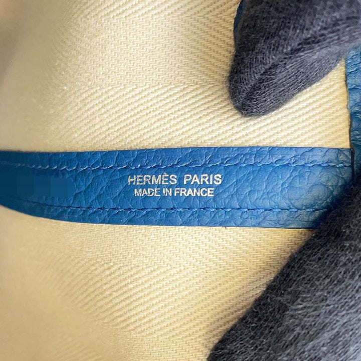 HERMES Garden Party Colvert Toile Chevrons Negonda Leather Size TPM