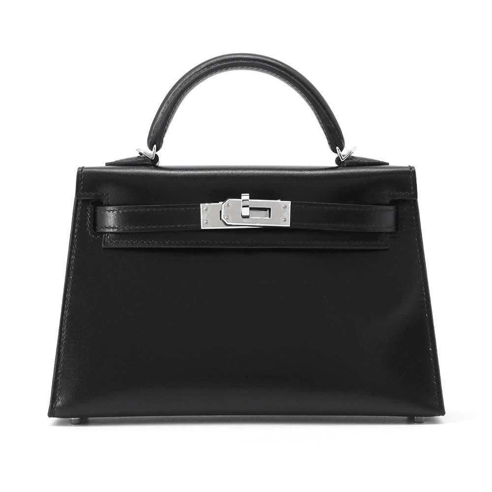 Hermes Mini kelly do Black Box Calf Leather