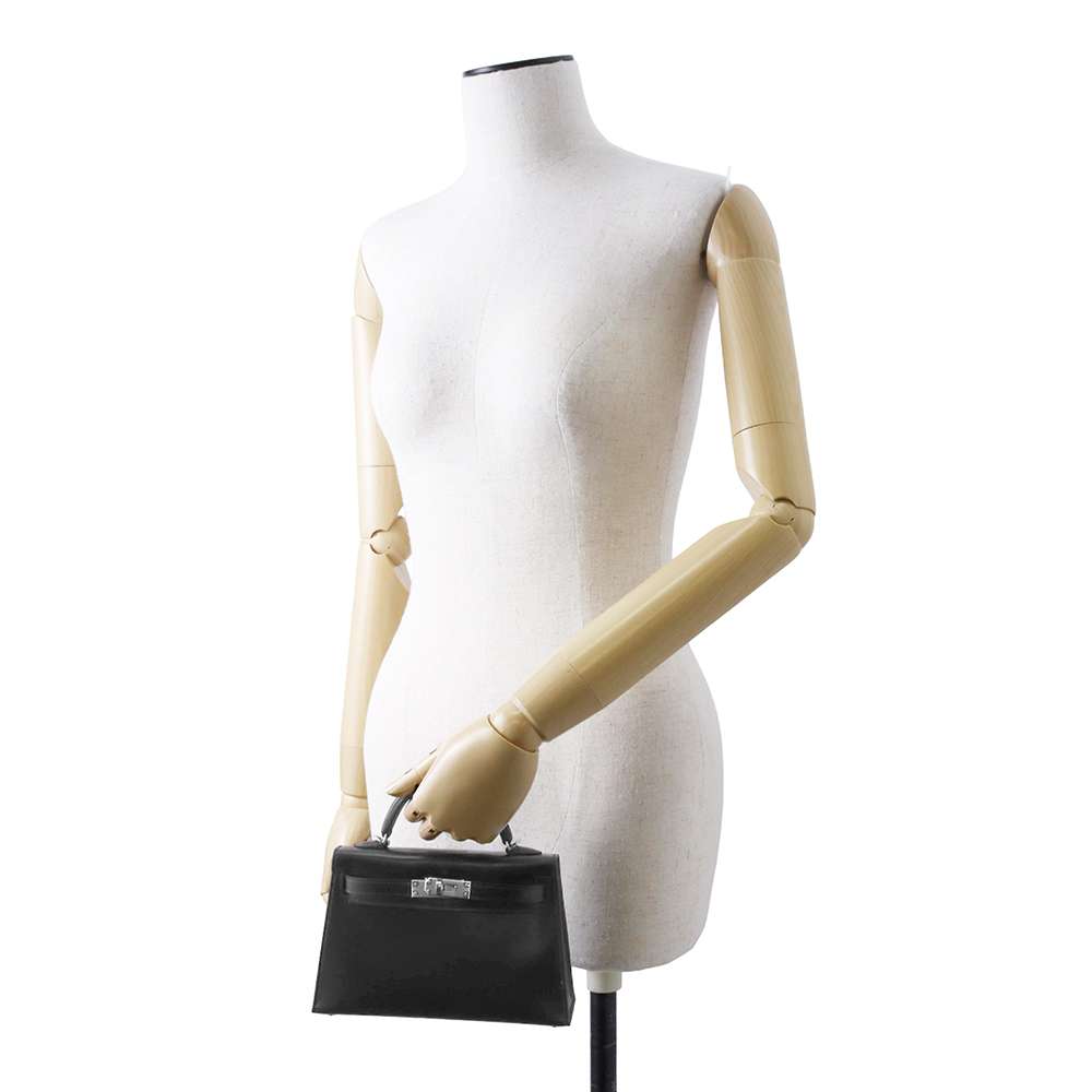 Hermes Mini kelly do Black Box Calf Leather