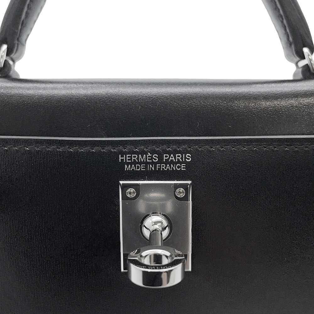 Hermes Mini kelly do Black Box Calf Leather