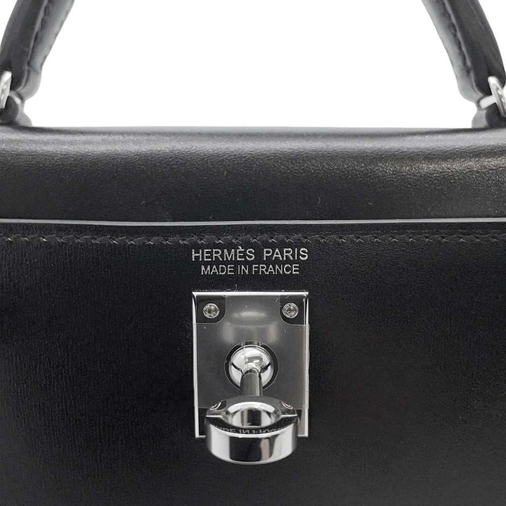 Hermes Mini kelly do Black Box Calf Leather