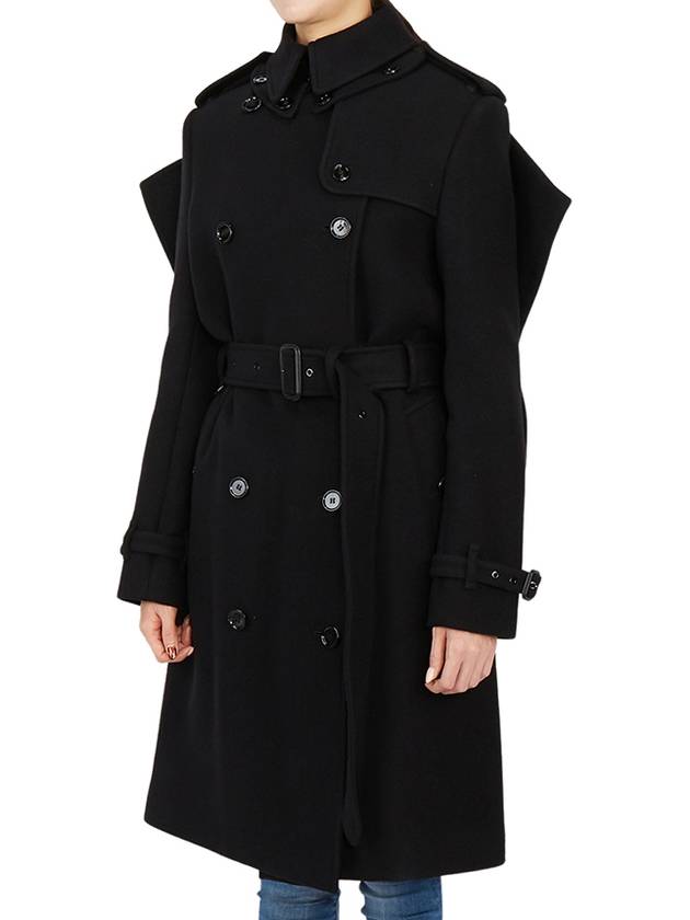 Burberry WoMen's Panel Detail Cashmere Wool Blend Trench Coat Black