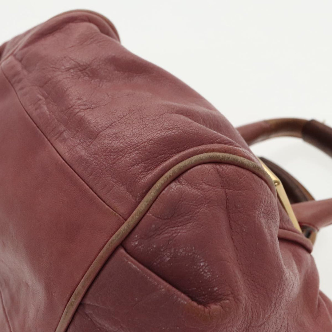 Chloe Etel Shoulder Bag Leather Pink Gold 96284