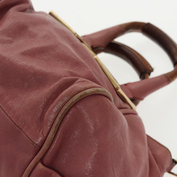 Chloe Etel Shoulder Bag Leather Pink Gold 96284