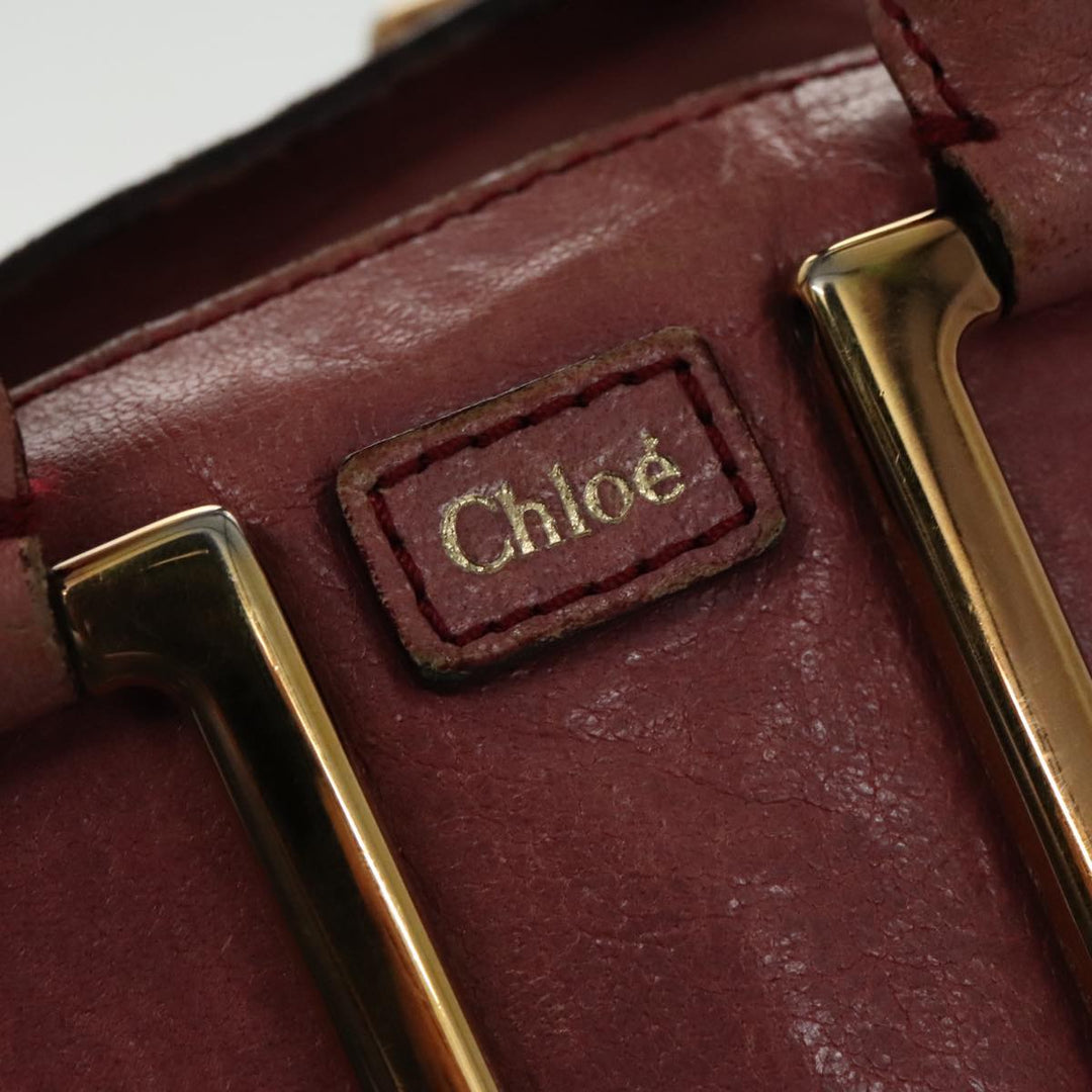 Chloe Etel Shoulder Bag Leather Pink Gold 96284