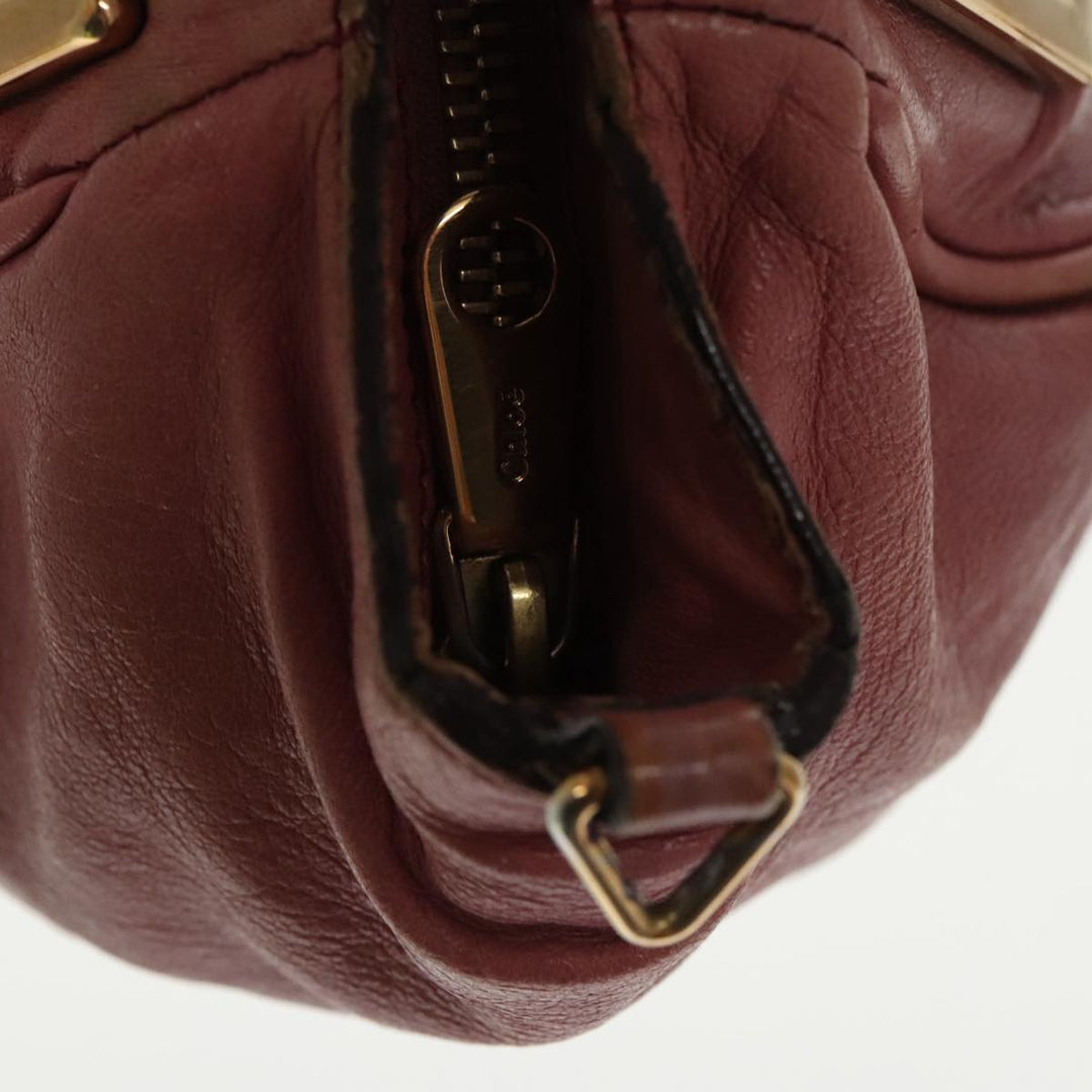 Chloe Etel Shoulder Bag Leather Pink Gold 96284