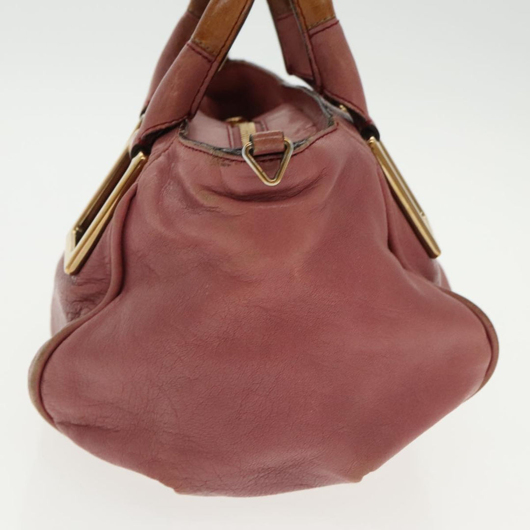 Chloe Etel Shoulder Bag Leather Pink Gold 96284