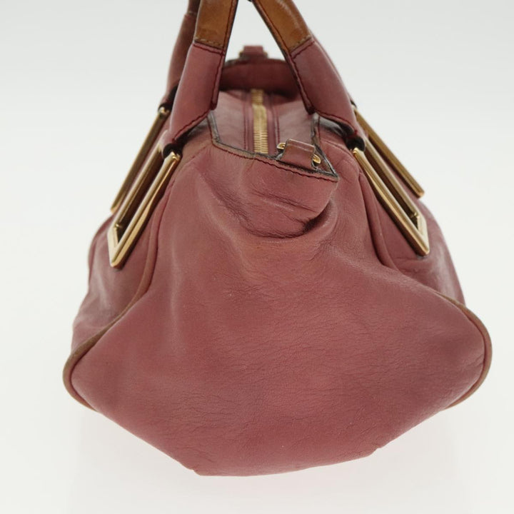 Chloe Etel Shoulder Bag Leather Pink Gold 96284