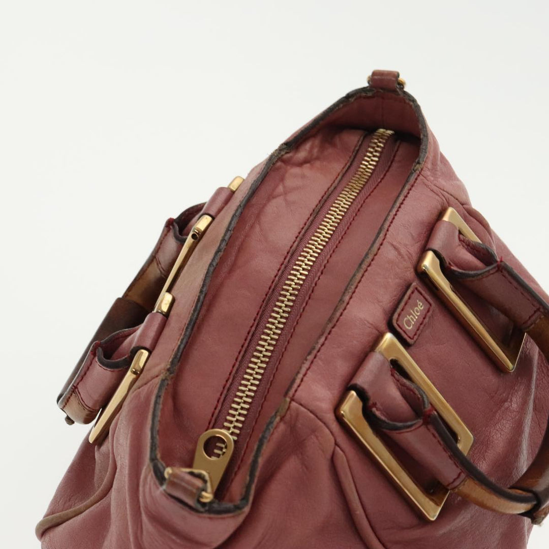 Chloe Etel Shoulder Bag Leather Pink Gold 96284