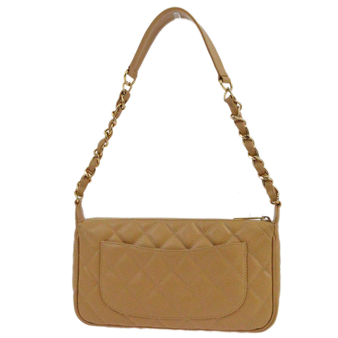 Top Quality Chanel Beige Caviar Hobo Chain Handbag