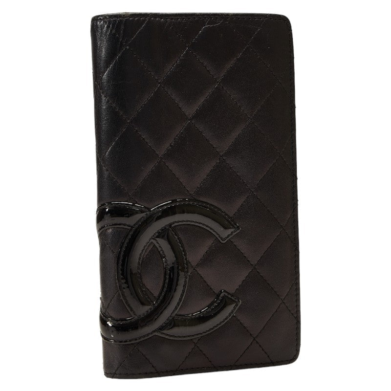 Top Quality Chanel Combon Line Cocomark Long Wallet Two Foldable Wallet Black Leather Lady Top Quality Chanel [Originals]