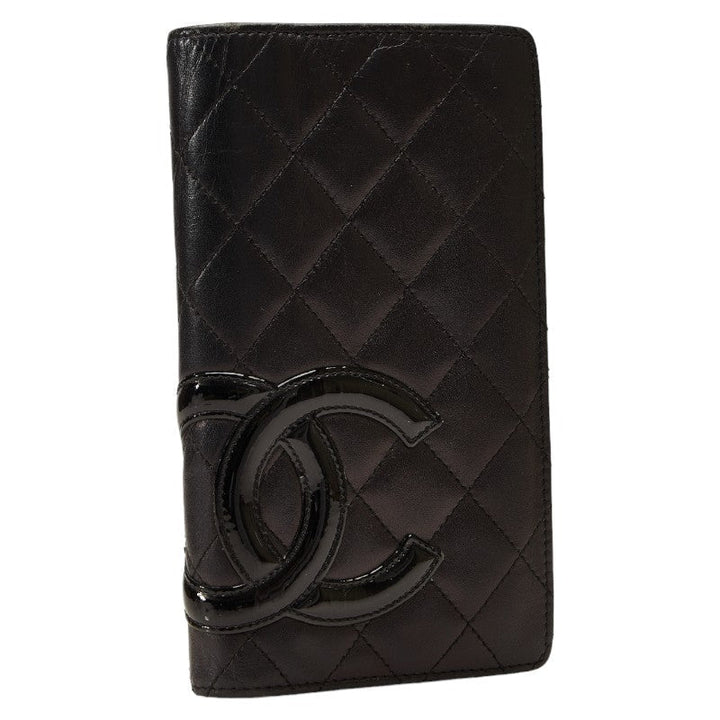 Top Quality Chanel Combon Line Cocomark Long Wallet Two Foldable Wallet Black Leather Lady Top Quality Chanel [Originals]