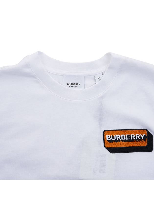 Burberry Logo Applique Cotton Short Sleeve T-Shirt White