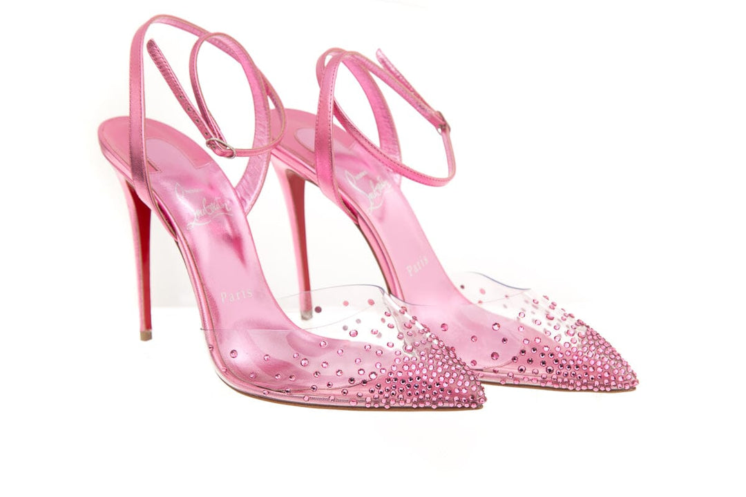 Christian Louboutin Pink  PVC Detail Heels SZ 39