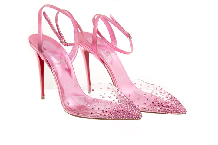 Christian Louboutin Pink  PVC Detail Heels SZ 39