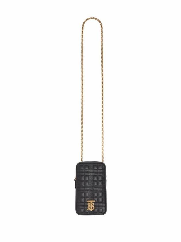 Burberry Chain Strap Quilted Lambskin Lola Shoulder Bag Black