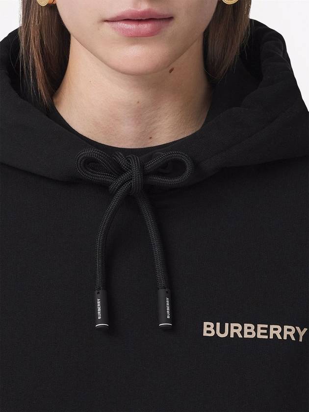 Burberry WoMen's Back Embroidered Deer Hoodie Black