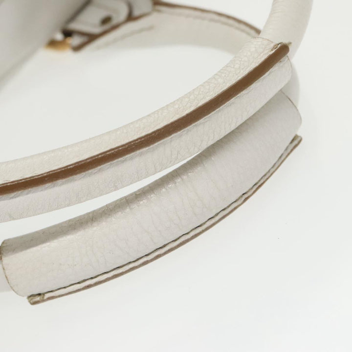 Chloe Shoulder Bag Leather White Gold Silver 96926