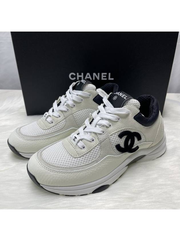 CC Logo Suede Tennis Low Top Sneakers Black Chanel
