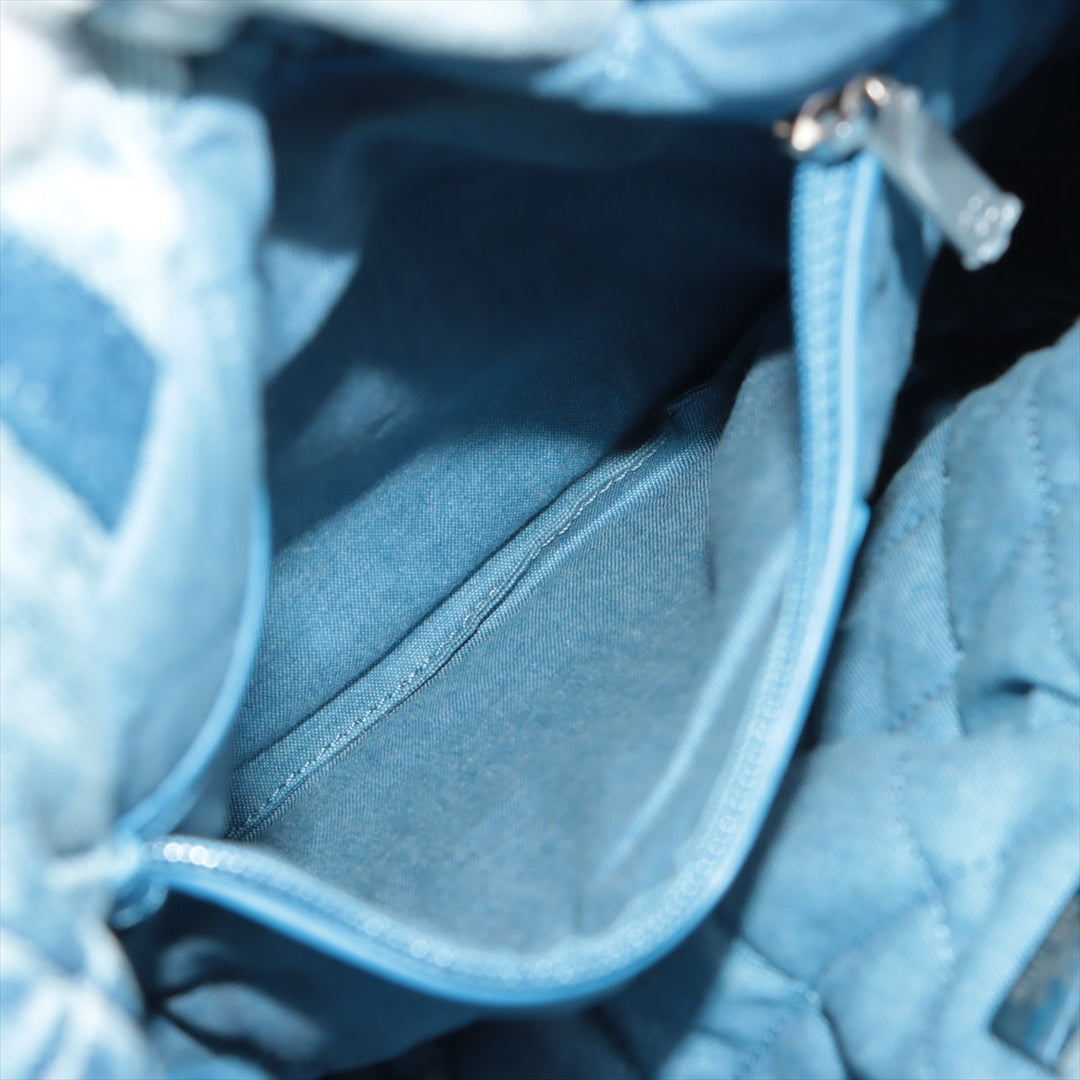 Top Quality Chanel 22 Backpack Denim Chainsaw Blue Silver  AS3859