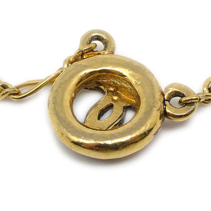 Top Quality Chanel Medallion Gold Chain Pendant Necklace 1983
