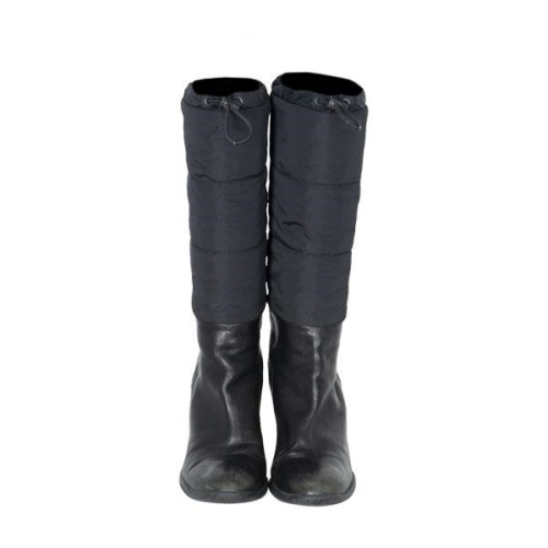 Prada Sport Leather & Puffer Wedge Boots