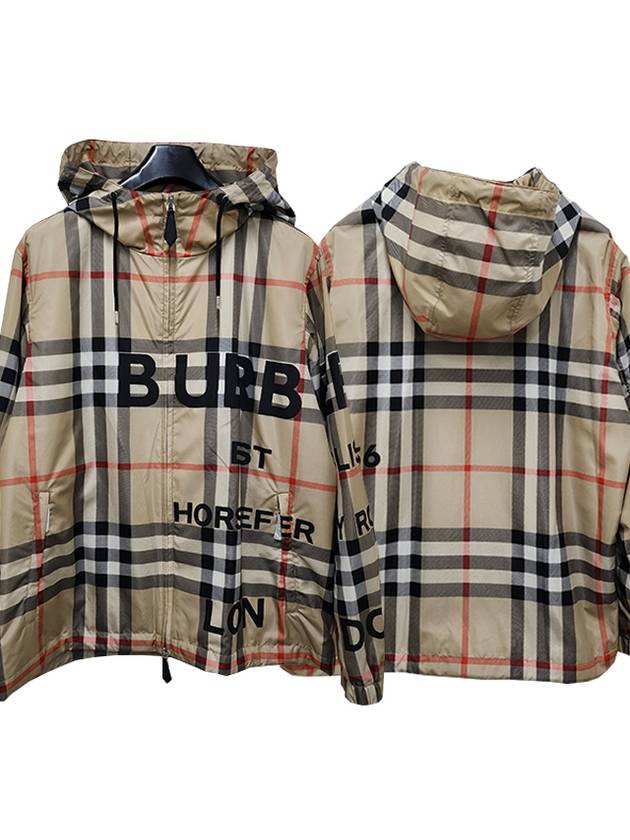 Burberry Men's Horseferry Print Check Hoodie Zip-up Beige