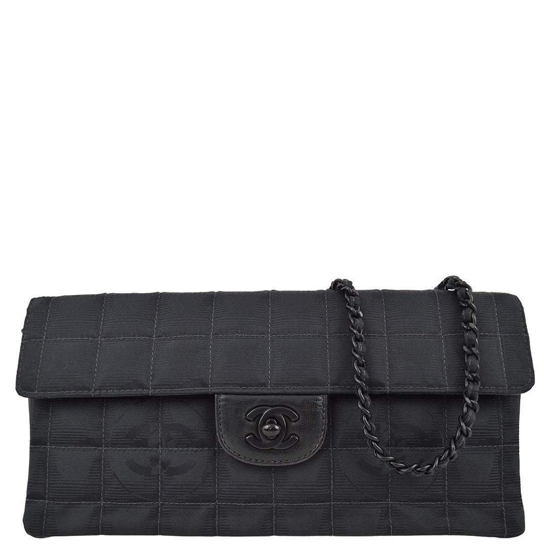 Top Quality Chanel 2000-2001 Black Jacquard New Travel Line East West