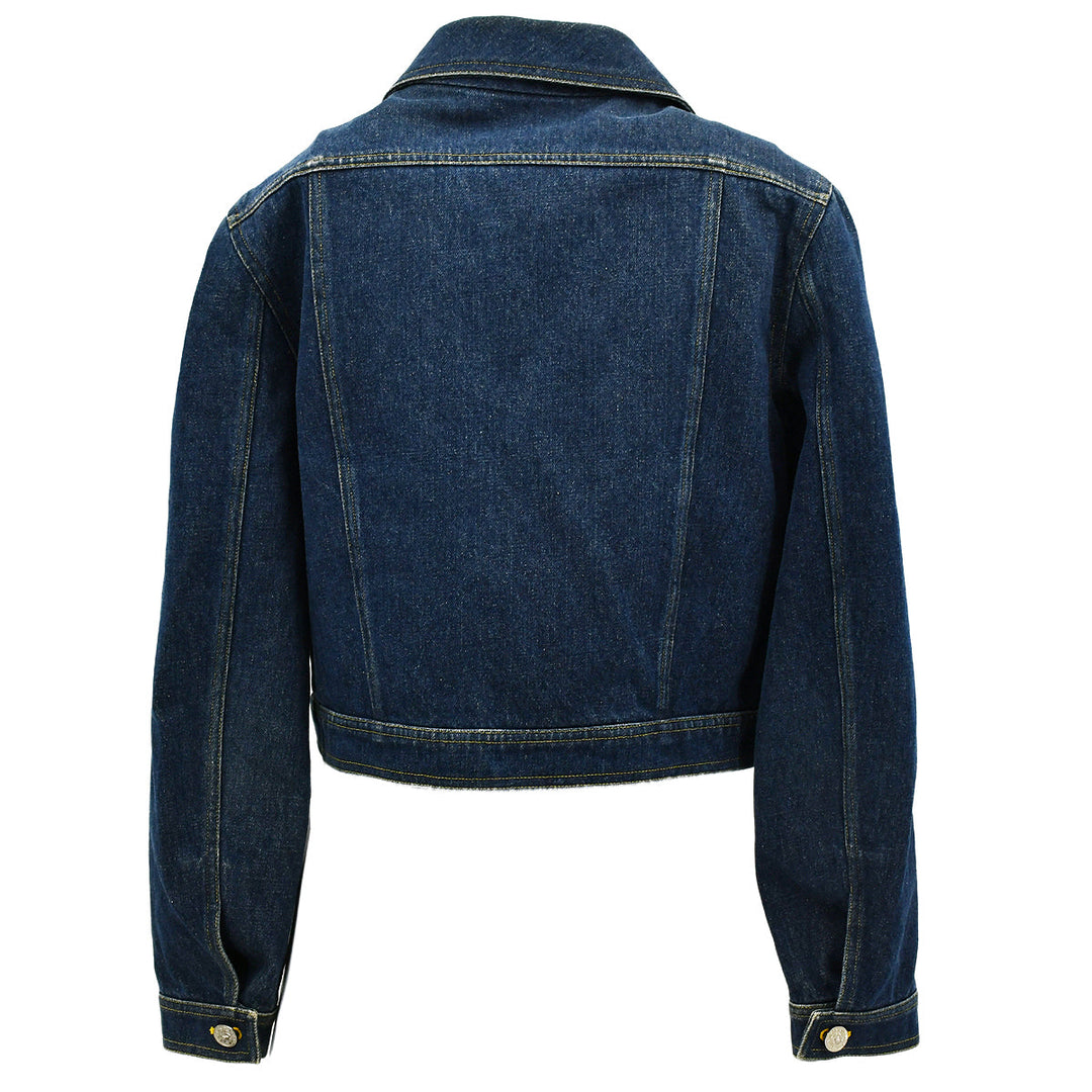 Top Quality Chanel Single Breasted Denim Jacket Indigo