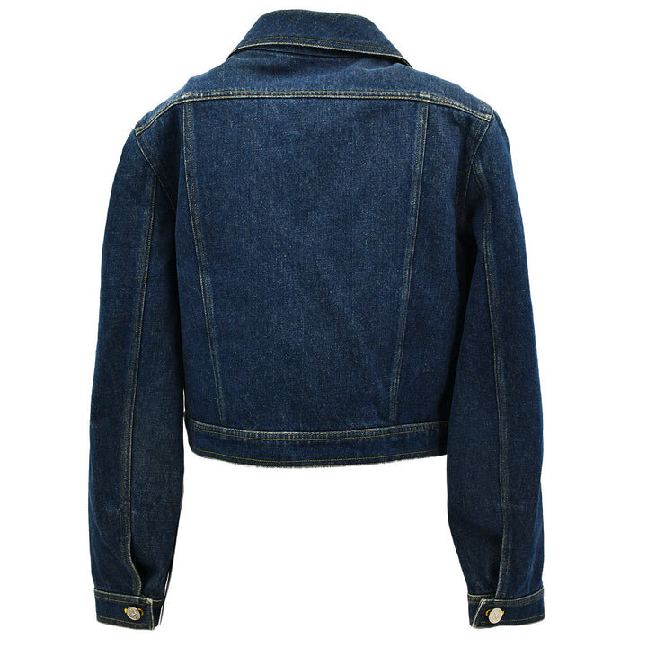 Top Quality Chanel Single Breasted Denim Jacket Indigo