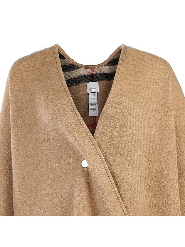 Burberry Reversible Check Wool Cashmere Cape Beige