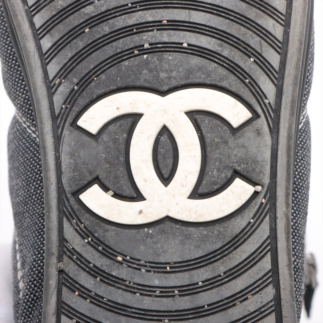 Top Quality Chanel Coco sweat x canvas high-cut sneaker 39 ladies black x white G30617 mattress double jeep stick  happy market shop