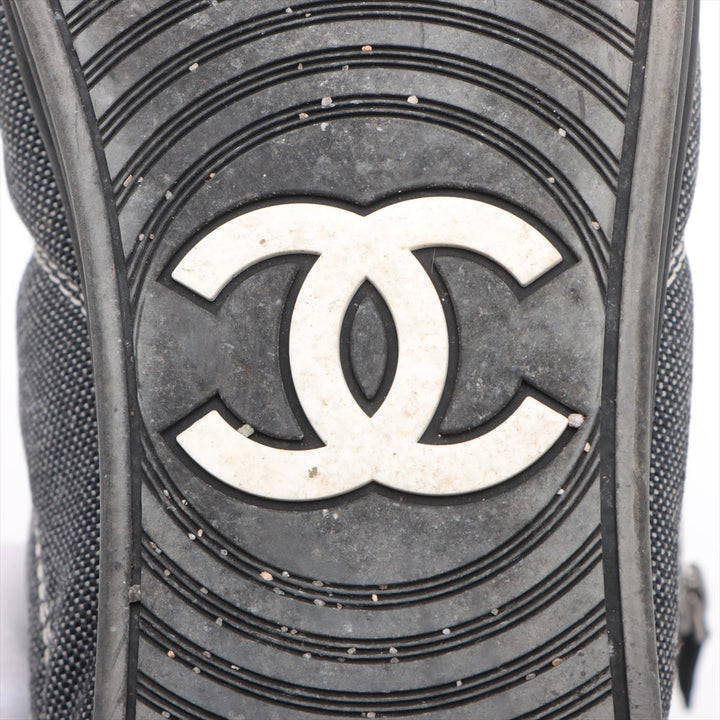 Top Quality Chanel Coco sweat x canvas high-cut sneaker 39 ladies black x white G30617 mattress double jeep stick  happy market shop