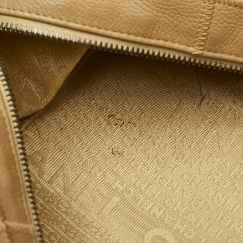 Top Quality Chanel Chocolate Bar Boston Bag Handbag Beige Leather Lady Chanel
