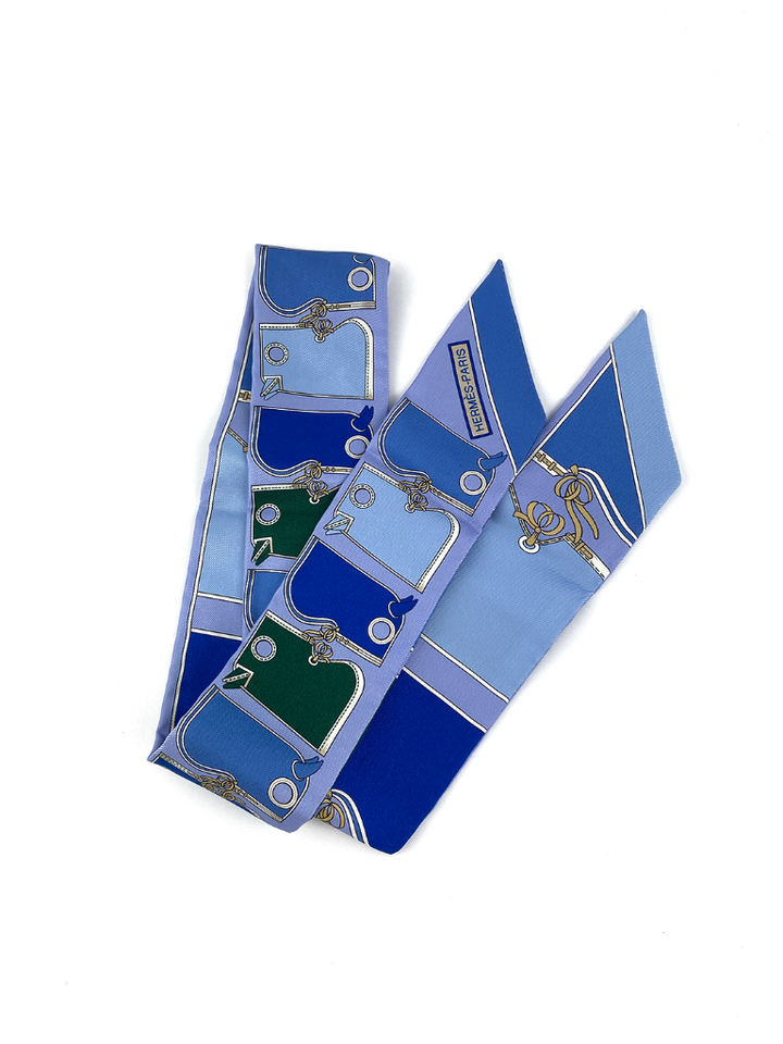 Hermes Blue Twilly Scarf