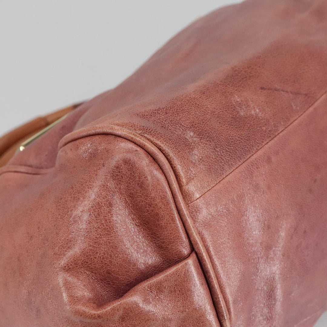 Chloe Etel Hand Bag Leather 2way Pink Gold 97477
