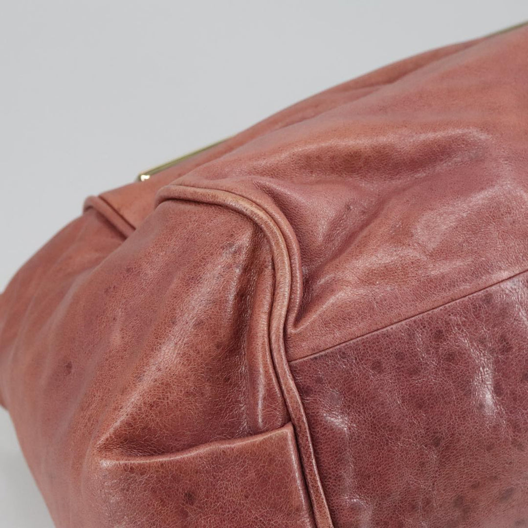 Chloe Etel Hand Bag Leather 2way Pink Gold 97477