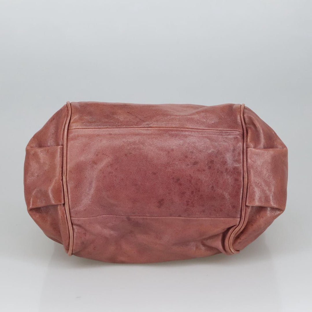 Chloe Etel Hand Bag Leather 2way Pink Gold 97477