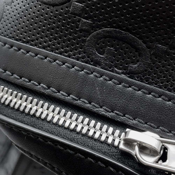 GUCCI GG Embossed Backpack Black 658579 Leather